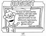 Coloring Pages For The Month Of August sketch template