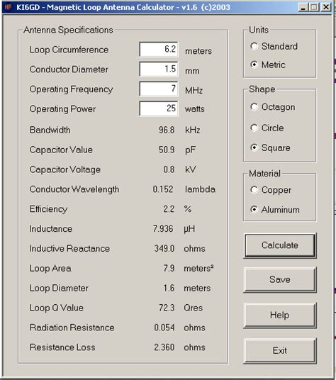 Magnetic Loop Calculator - IW5EDI Simone - Ham-Radio