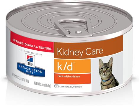 Hill's Prescription Diet k/d Kidney Care with Chicken Canned Cat Food, 5.5-oz, case of 24 ...