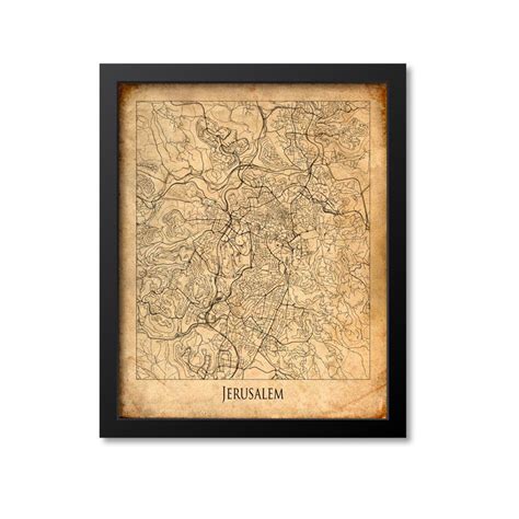 Jerusalem Map Print Poster Wall Art Israel Gift Jerusalem - Etsy