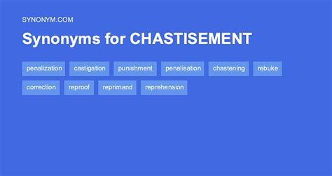 Another word for CHASTISEMENT > Synonyms & Antonyms