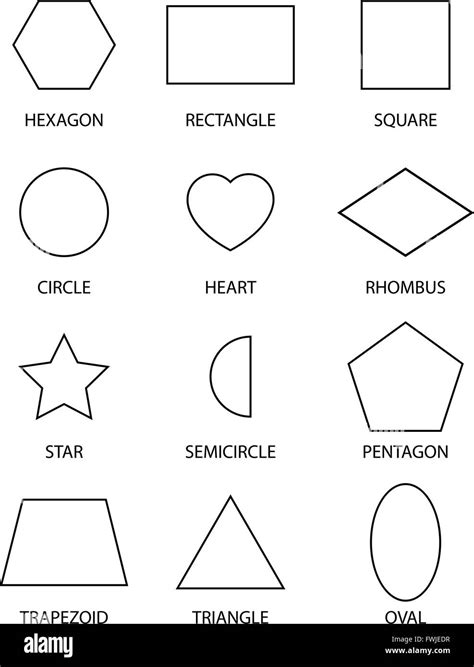 2d Shapes Clipart Black And White