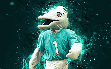 Download wallpapers The Dolphin, 4k, TD, mascot, Miami Dolphins, abstract art, NFL, creative ...