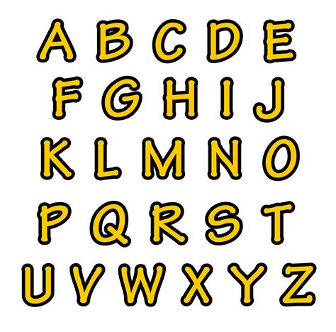 Yellow Color Vector Alphabet, Block Font SVG, Alphabet Letter ...