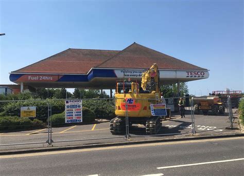 Tesco petrol station in Bridge Road, Sheerness, temporarily closed for maintenance