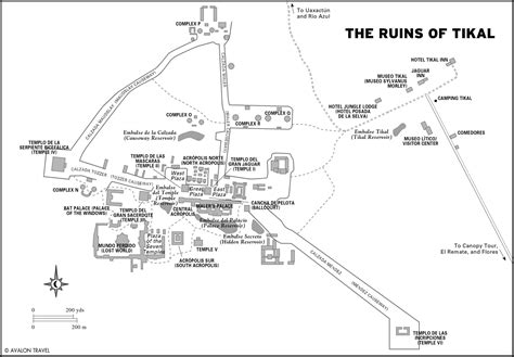 Tikal, map of site | Ruinas mayas, Tikal, Arquitectura maya