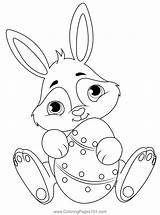 Cute Easter Bunny With Eggs Coloring Pages sketch template