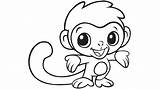 A Baby monkey Coloring Pages  Cute Animal sketch template