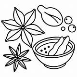 Premium Vector  Cooking spice Outline coloring Book Page Line art drawing sketch template