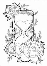 Hourglass By Koyasan On DeviantART  Skull coloring Pages Coloring sketch template