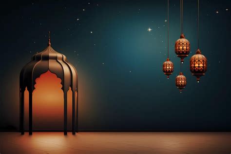 Premium Photo | 3d illustration islamic ramadan night wallpaper Arabic ...