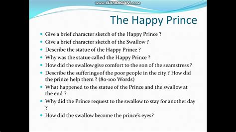 The happy prince | very important questions | 100% chances | class 9th ...