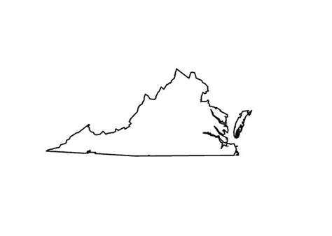 Outline Map Of Virginia - Tourist Map Of English