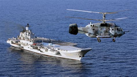 Image helicopter Aircraft carrier Russian Ka-29 Helix-B 1920x1080