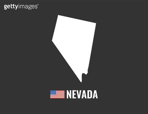 Nevada map isolated on black background silhouette. Nevada USA state. American flag. Vector ...