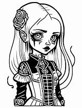 Goth Girl Coloring Page · Creative Fabrica sketch template