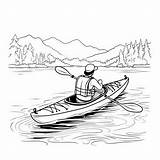 Kayaking Coloring Pages sketch template