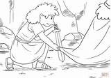 David Crept up Unnoticed And Cut Off A Corner Of Sauls Robe coloring  sketch template