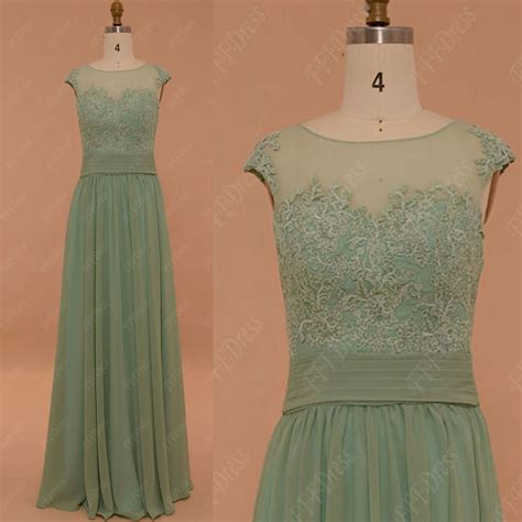 Seaglass green modest long bridesmaid dresses for wedding – FFFDress