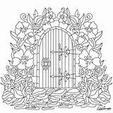 Free Flower And Gate Clipart Coloring Pages sketch template