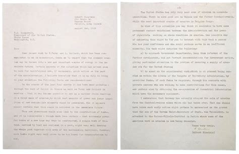 Physicist Albert EinsteinS Letter To President Franklin Roosevelt ...