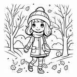 Premium Vector  Coloring Page Outline Of A Cute Little Girl Walking In sketch template