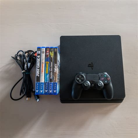 Sony PlayStation 4 Slim 500GB Console - Matte Black / with 5 Games ...