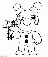 Clowny Piggy Roblox coloring page sketch template