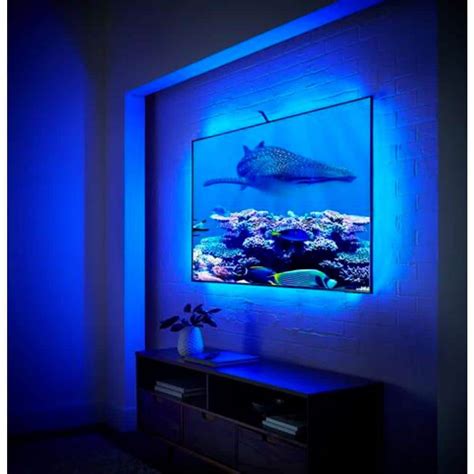 EcoSmart 55" to 65" TV RGB Color Sensing Dimmable Plug-In LED Black TV ...