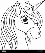 Unicorn Head Isolated Coloring Page For Kids Stock Vector Image & Art  sketch template
