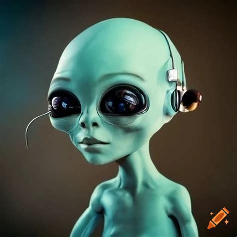 Alien with a headset providing customer service on Craiyon