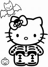 Halloween Hello Kitty sketch template