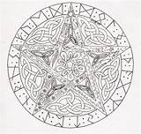 Wiccan Pentagram Drawings Sketch Coloring Page sketch template