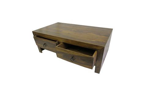 Solid Wood Coffee Table with Two drawers - woodkatouch