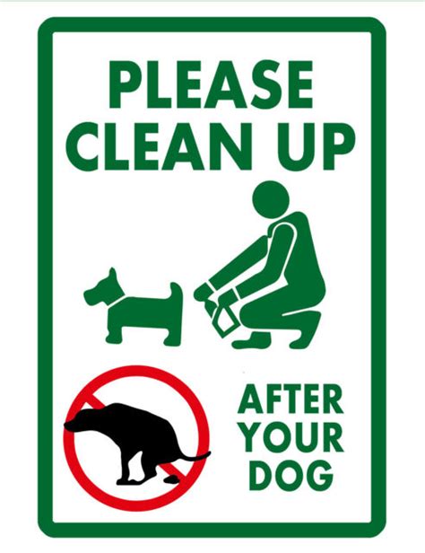 CLEAN DOG POOP SIGN DURABLE WEATHER PROOF ALUMINUM SIGN FULL COLOR DOG SIGN GRN | eBay