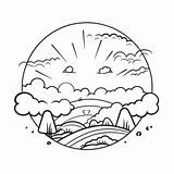 Sunrise Coloring Book PNG Transparent Images Free Download  Vector sketch template