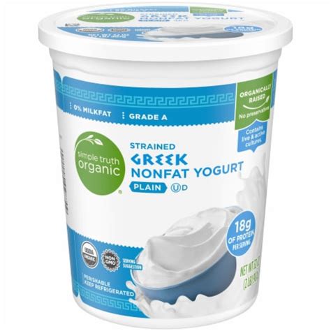 Simple Truth Organic® Plain Strained Greek Nonfat Yogurt, 32 oz - Ralphs