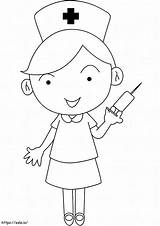 Nurse With The Syringe coloring Page sketch template