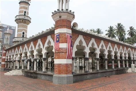 Masjid Jamek, beautifully designed mosque of red bricks and marble ...