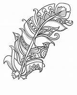 Feather Coloring Page Sheets Pages sketch template