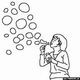 Blowing Bubbles Coloring Page  Pages To Print sketch template