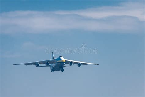 Huge Cargo Plane is Approaching the Runway and is about To Land Stock ...