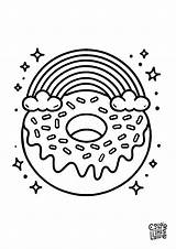Rainbow sprinkle Donut coloring Page  Color This Life sketch template