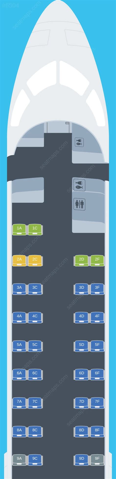 Seat map of Elite Airways Bombardier CRJ-700 aircraft