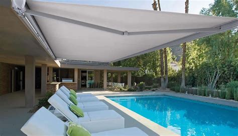 Motorized Awnings perfect for outdoor shade! | Outdoor awnings, Pool shade, Modern patio