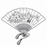 Chinese Fan Coloring Pages sketch template