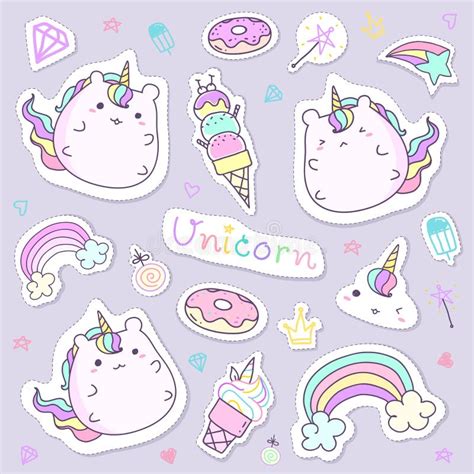 Cute Unicorn Pattern Seamless Horizontal in Pastel Color. Kawaii ...