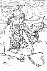 Mermaid Coloring Pages For Adults  Best Kids sketch template