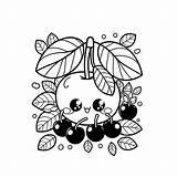 Cherry Coloring Page Lulu Pages sketch template