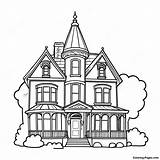 Victorian Mansion Coloring Page  Pagescom sketch template